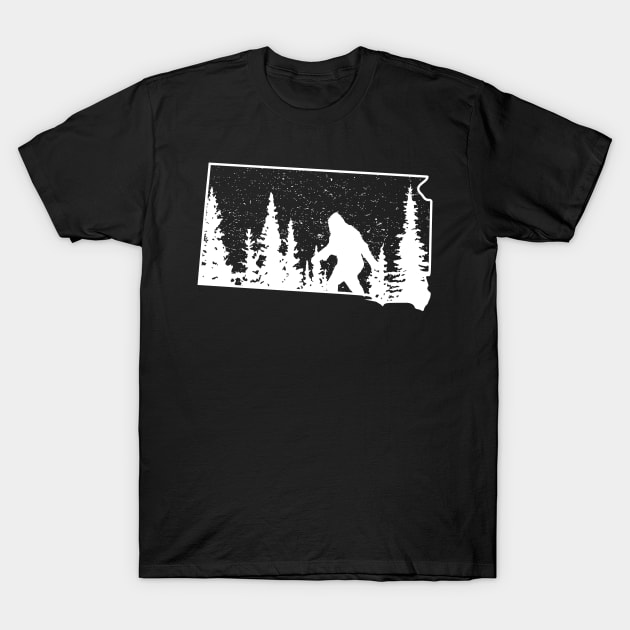 South Dakota Bigfoot Gift T-Shirt by Tesszero